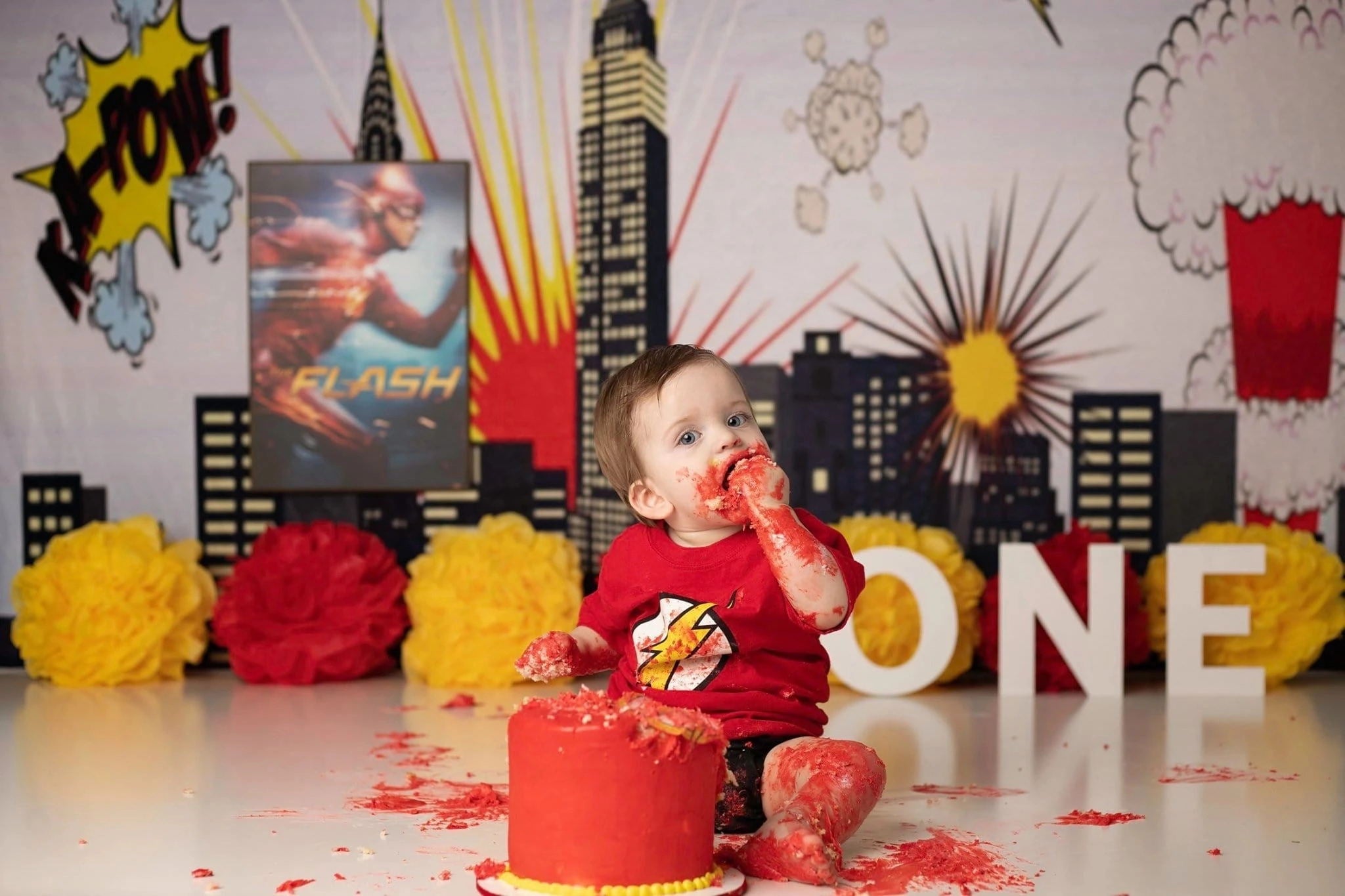 Avezano City Boom Birthday Cakesmash Session Photography Backdrop-AVEZANO