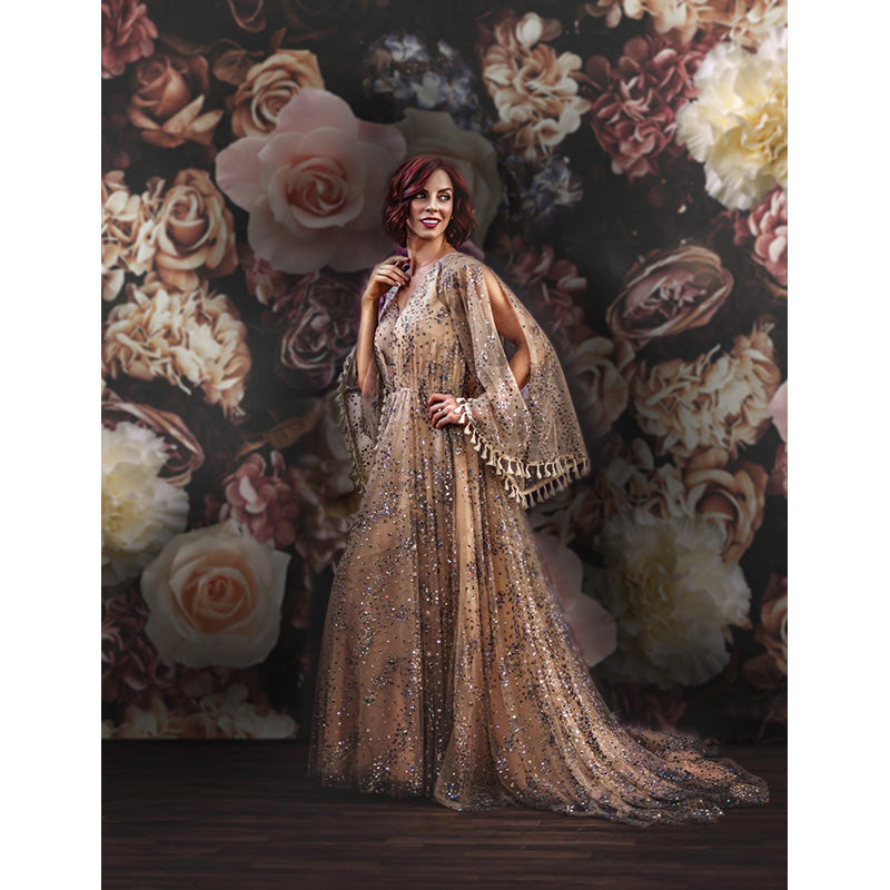 Avezano Retro Fine Art Flowers Backdrop For Photography-AVEZANO