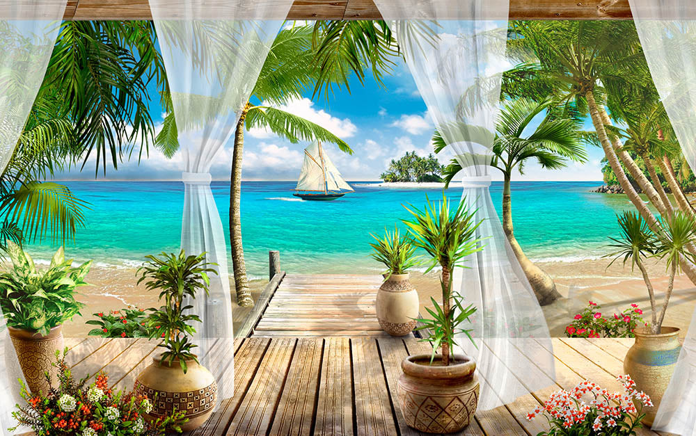 Avezano Beach Summer Vacation Backdrop-AVEZANO