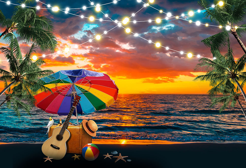 Avezano Seaside In The Evening Summer Photography Backdrop-AVEZANO