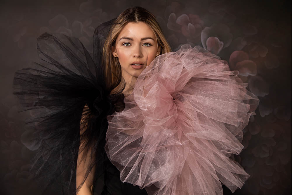 Toile de fond pour photographie de fleurs peintes à la main d'art abstrait d'Avezano