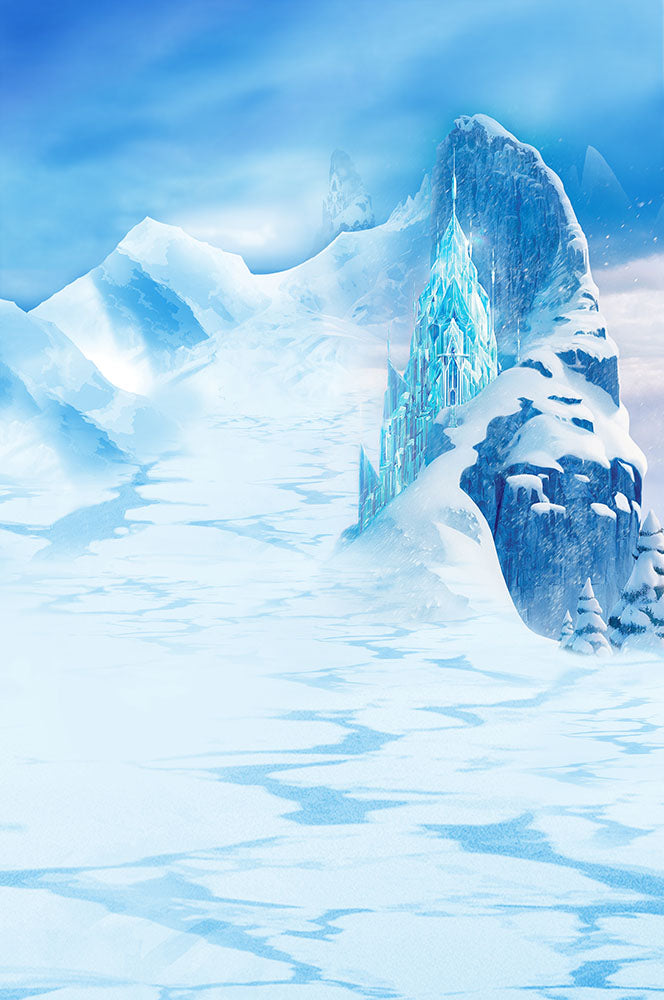 Avezano Frozen Castle Photography Backdrop-AVEZANO