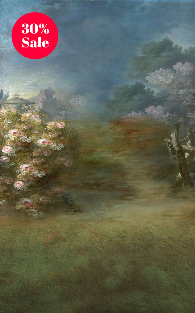 Discount Avezano Literary Vintage Hand-Drawn Oil Painting Flower Landscape Photography Backdrop-AVEZANO