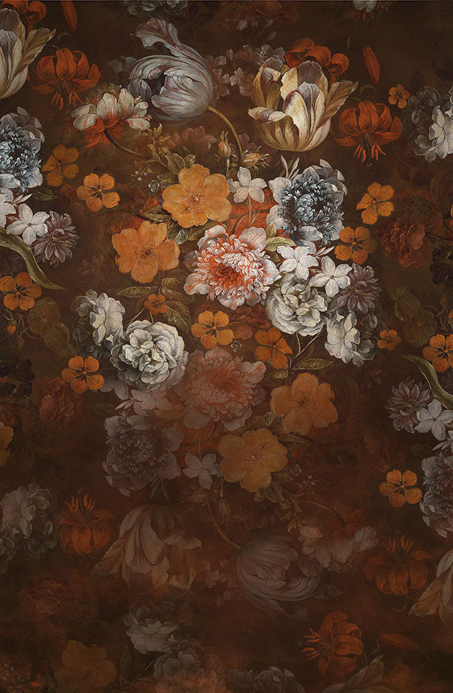 Avezano Vintage Hand-Painted Flowers Fine Art Portrait Photography Backdrop-AVEZANO