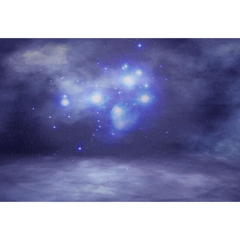 Toile de fond de photographie abstraite avec des étoiles scintillantes bleues Avezano pour portrait