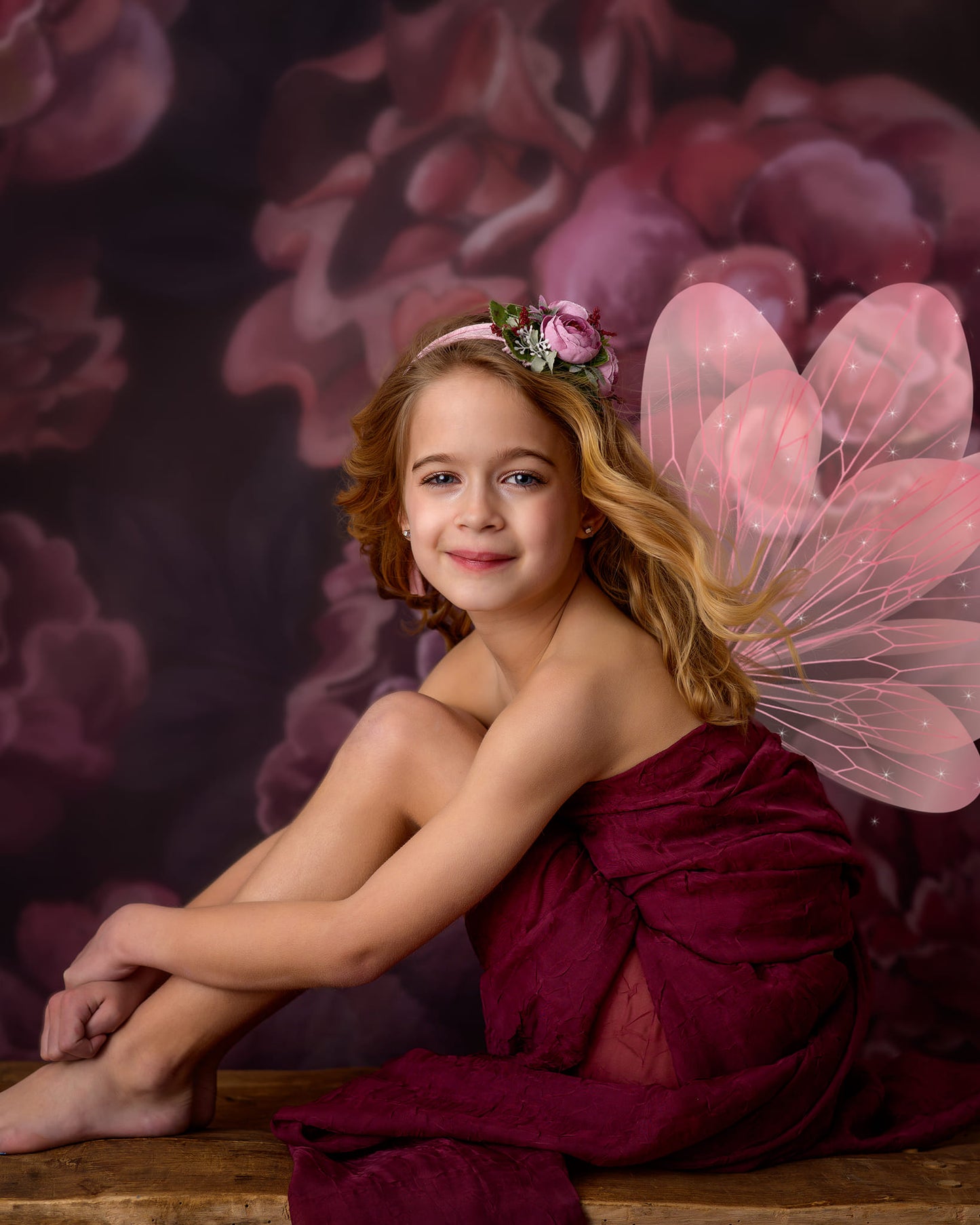 Avezano Brown Hand Painted Flowers Photography Backdrop