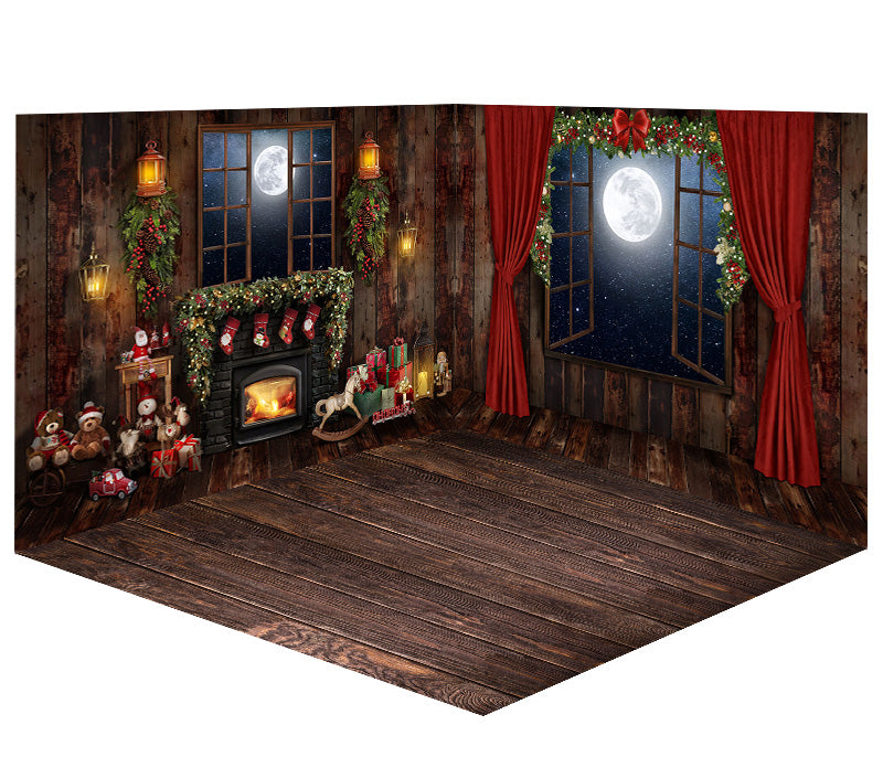 Avezano Christmas Fireplace Room Set holiday gift