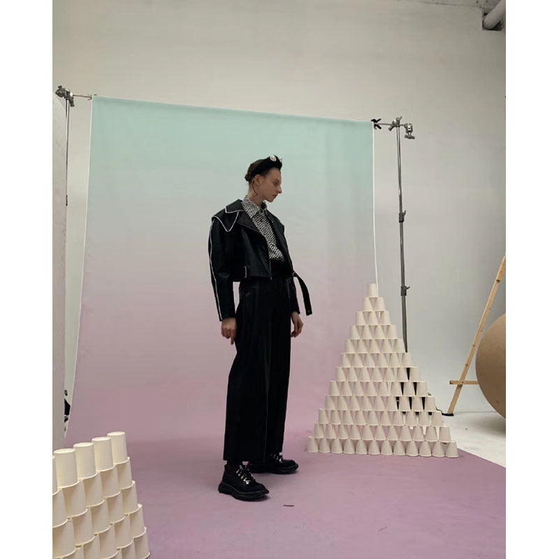 Avezano Light Blue Fades To Pink Gradient Backdrop For Portrait Photography