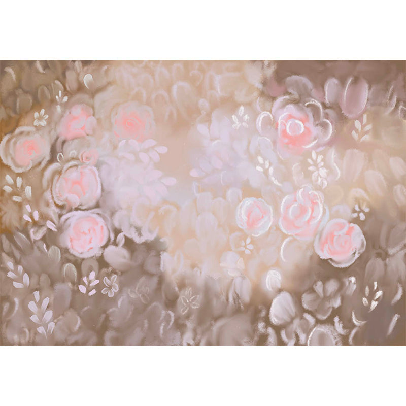 Avezano Retro Yellow Handpainted Art Flowers Backdrop For Photography-AVEZANO