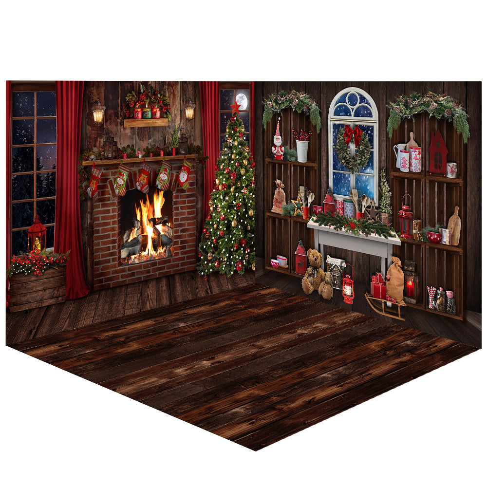 Avezano Wooden Decoration Photography Backdrop Room Set-AVEZANO