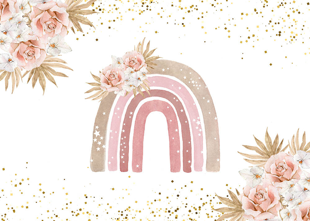 Avezano Hand-Drawn Rainbow Girl Or Baby Photography Backdrop-AVEZANO