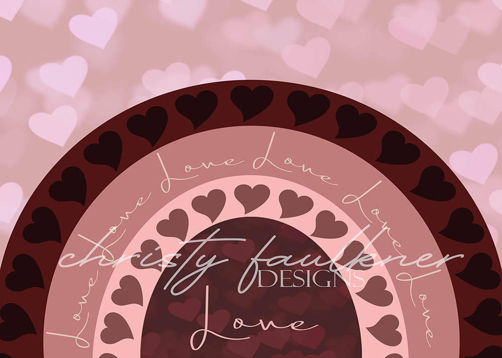 Avezano Mauve Heart Rain Valentine Photography Backdrop Designed By Christy Faulkner-AVEZANO