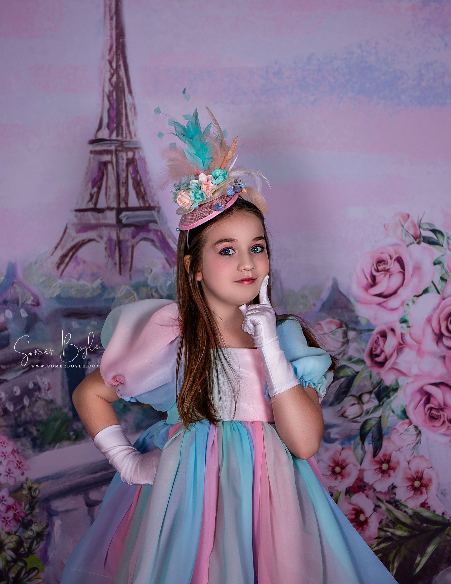 Avezano Window Fantasy Flowers And Tower Photography Backdrop