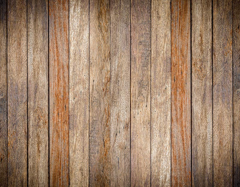 Avezano Brown Textured Wood Plank Boards Rubber Floor Mat