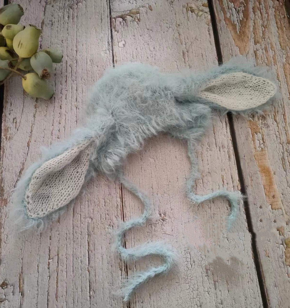 Avezano Nouveau-né Long Fluffy Petit Lapin Chapeau Photographie Accessoires