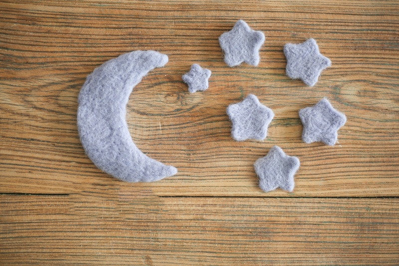 Avezano Séance photo nouveau-né Ballon en feutre de laine Étoiles et lune Accessoires