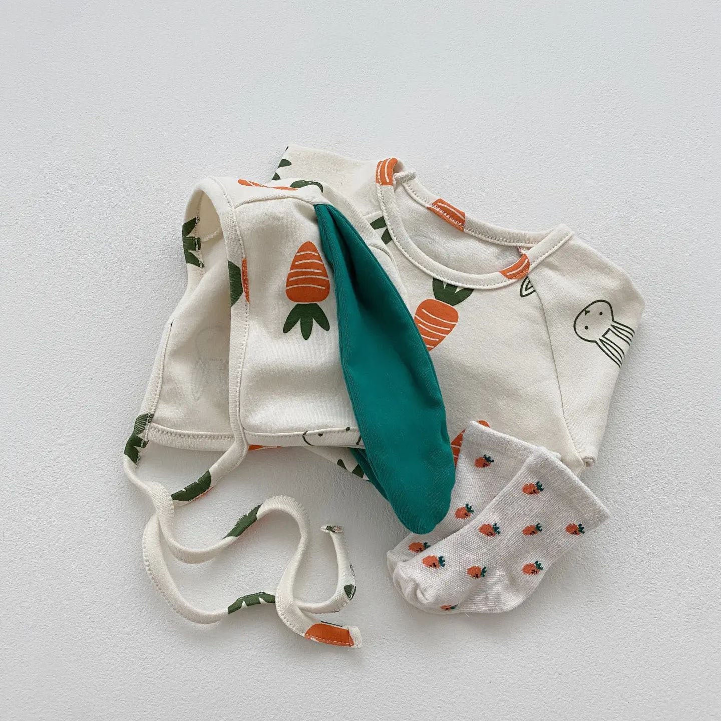 Body pour bébé Avezano avec imprimé carotte Tenues Accessoires de photographie