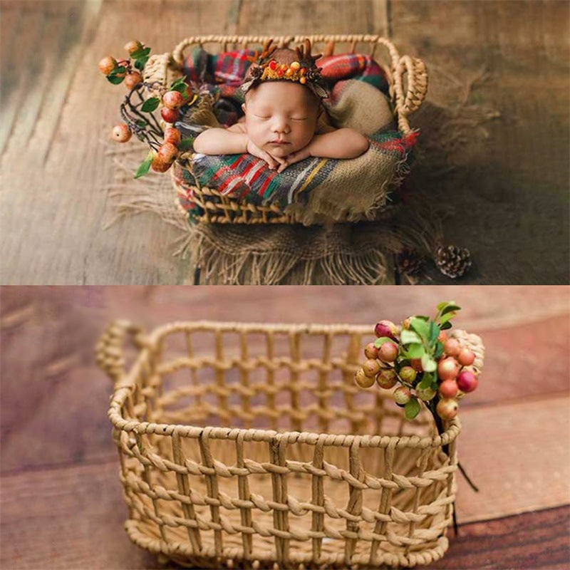 Avezano Newborn Photography Props Studio Photo Weaving Basket
