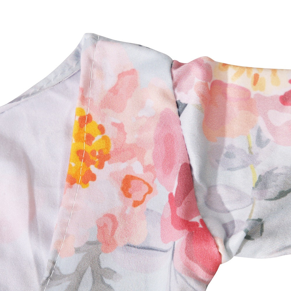 Avezano Newborn Photography Clothing Printed Triangle Children Photo Props 2 Piece Set