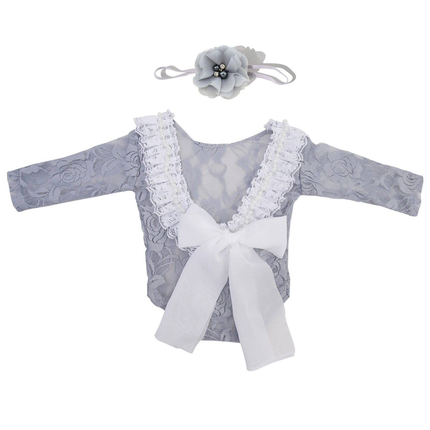 Avezano Baby Photo Shoot Lace Onesie 2-piece Outfits Set
