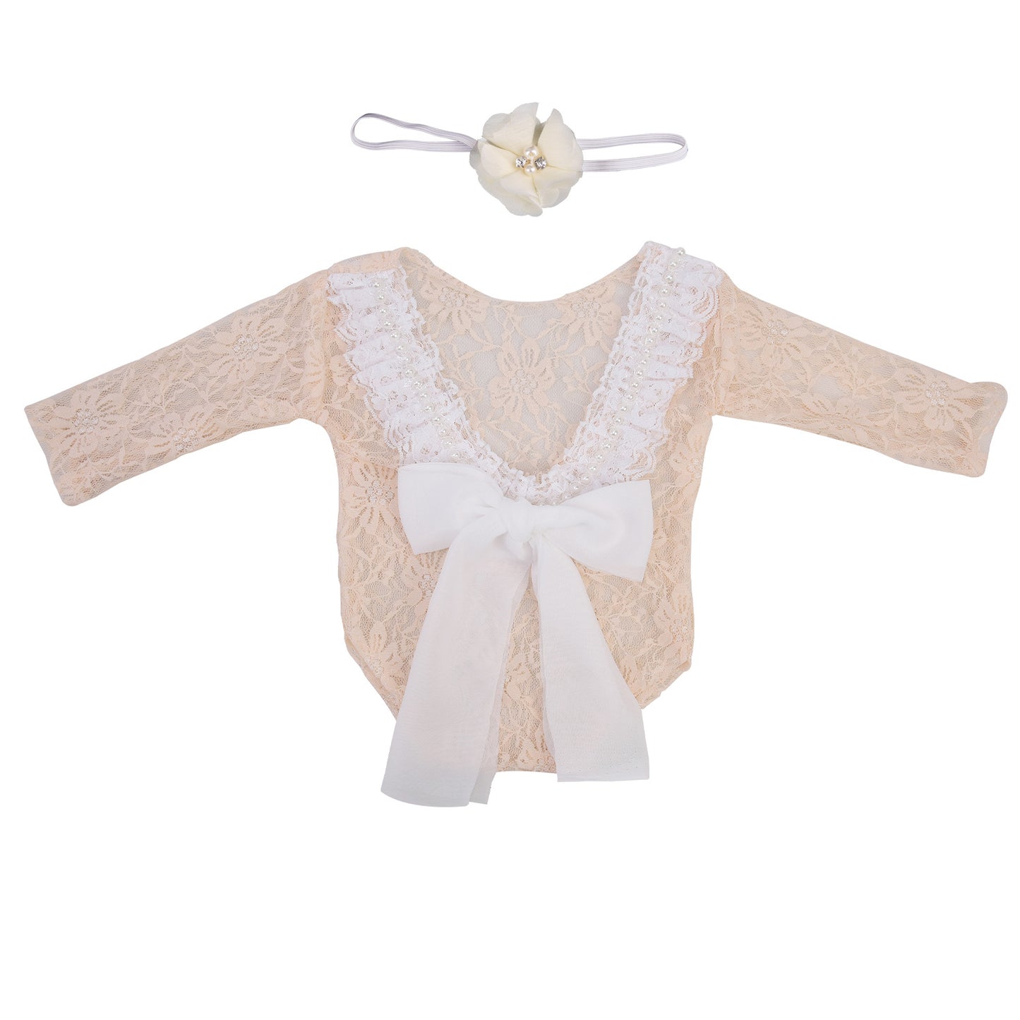 Avezano Baby Photo Shoot Lace Onesie 2-piece Outfits Set