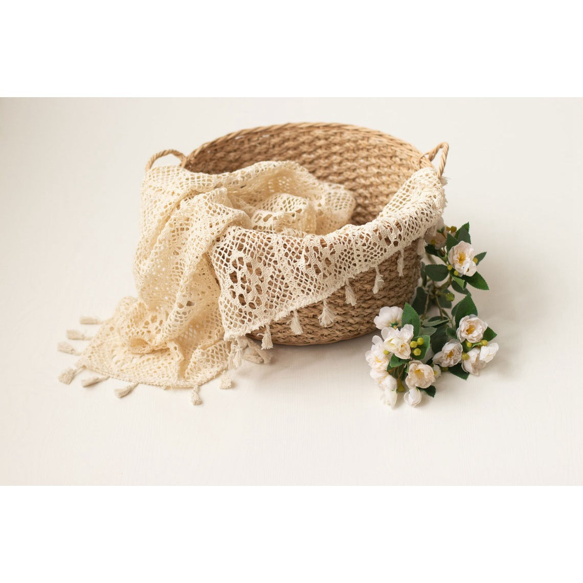 Avezano Newborn Photography Cotton Thread Tassel Blanket