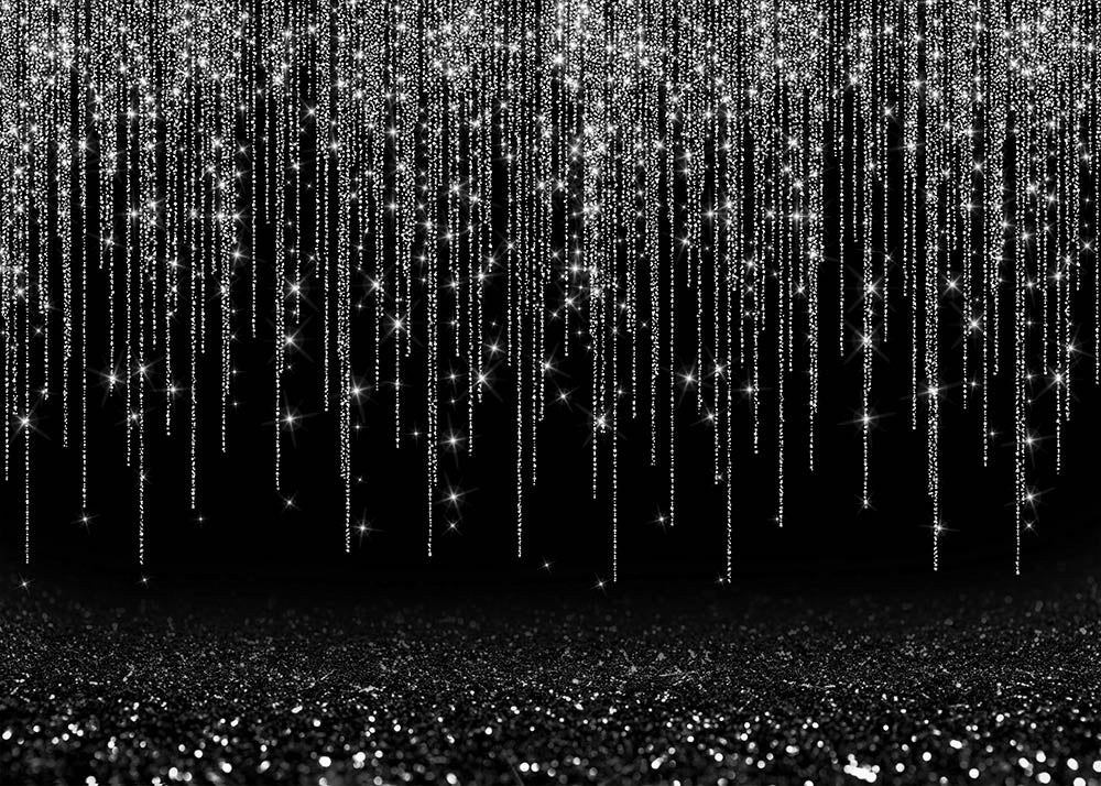 Avezano Black Background And Silver Lanyard Bokeh Backdrop For Photography-AVEZANO