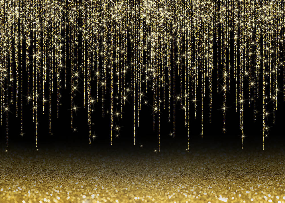 Avezano Black Background And Gold Lanyard Bokeh Backdrop For Photography-AVEZANO