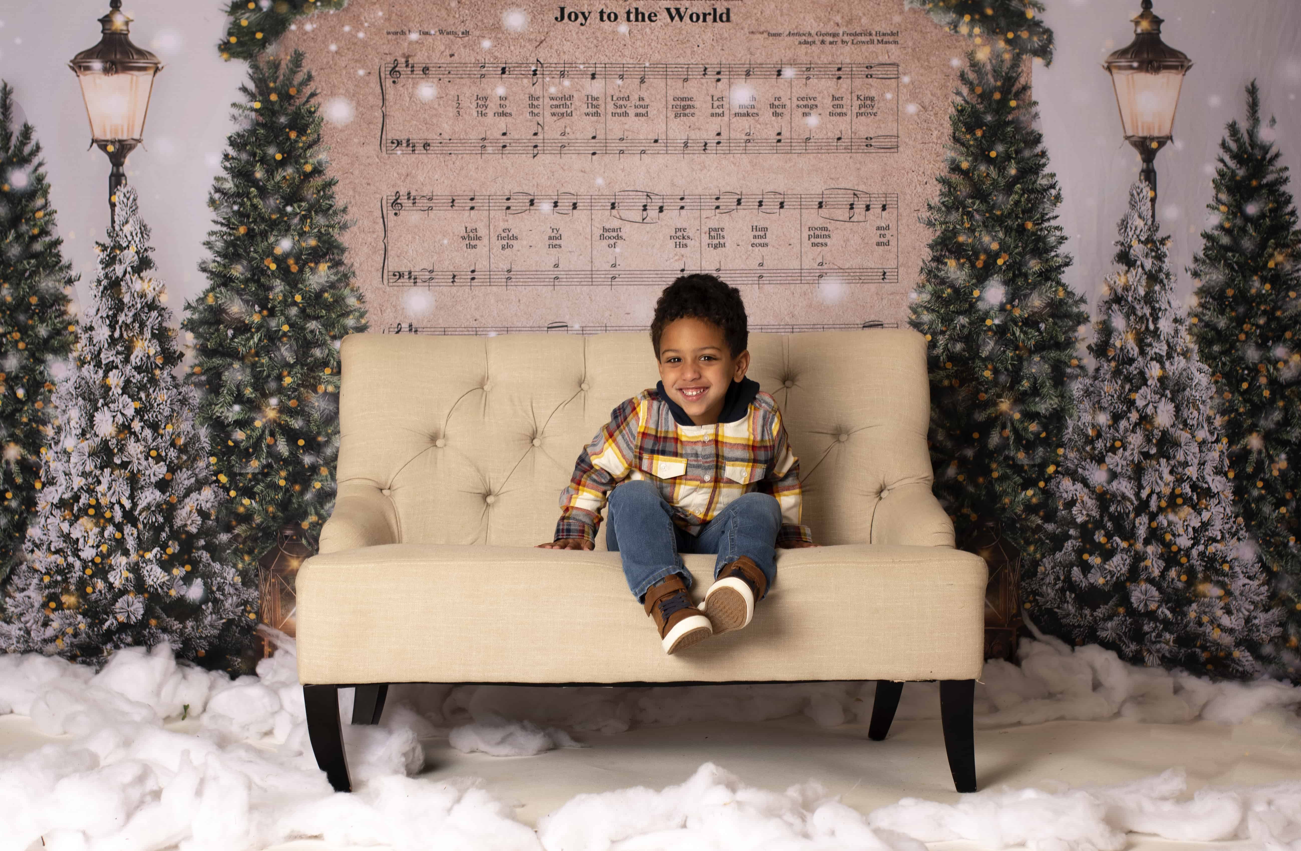 Avezano Christmas Joy to the World Sheet Music Photography Backdrop-AVEZANO