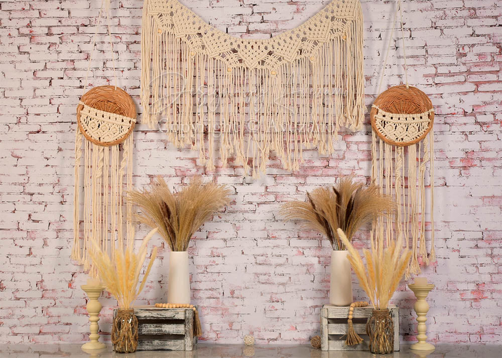 Avezano Brick Wall Background Bohemian Style Minimalist Decorations Photography Backdrop-AVEZANO