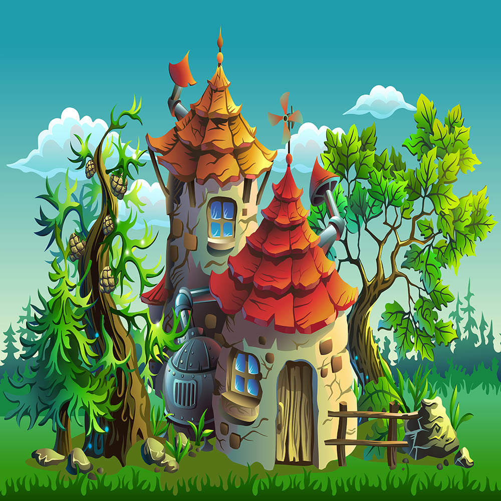 Avezano Cartoon Hut Backdrop For Photography