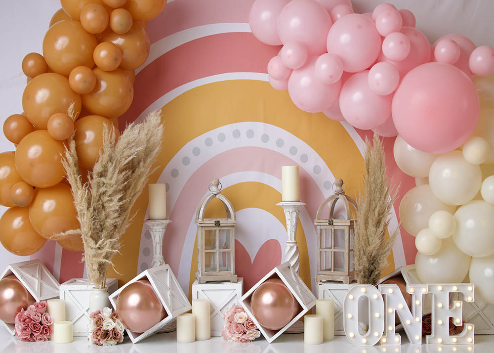 Avezano Little Rainbow and Balloons Photography Background by Stefany Figueroa