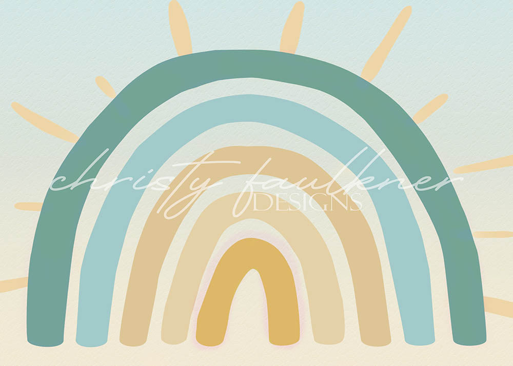 Avezano Little Rainbow In Blue and Brown Backdrop Designed By Christy Faulkner-AVEZANO