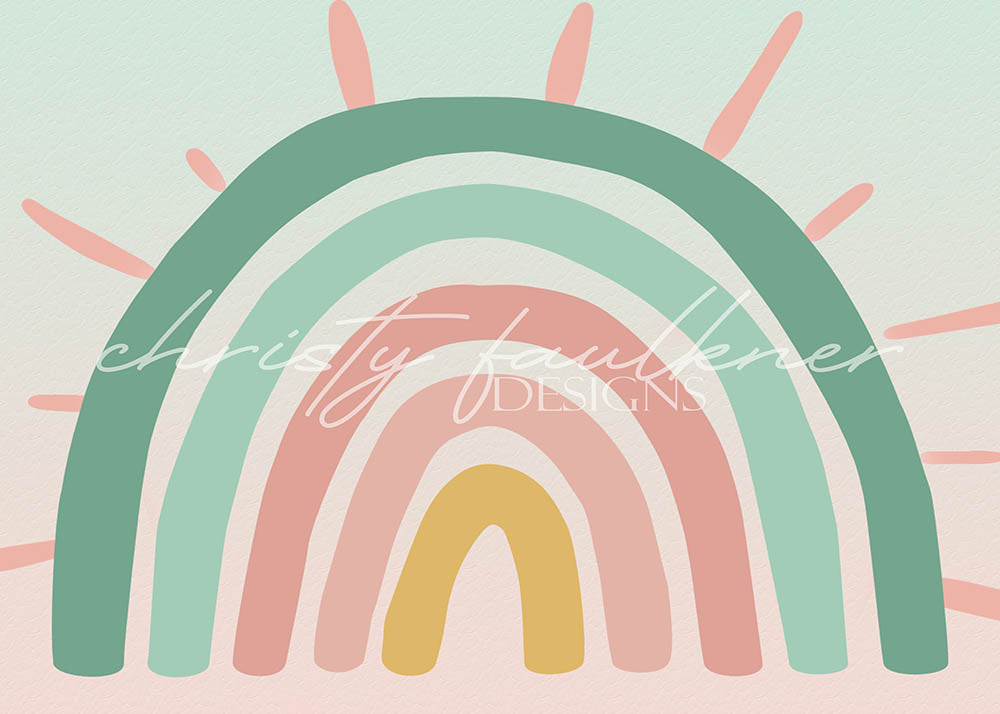 Avezano Little Rainbow In Blue and Pink Backdrop Designed By Christy Faulkner-AVEZANO