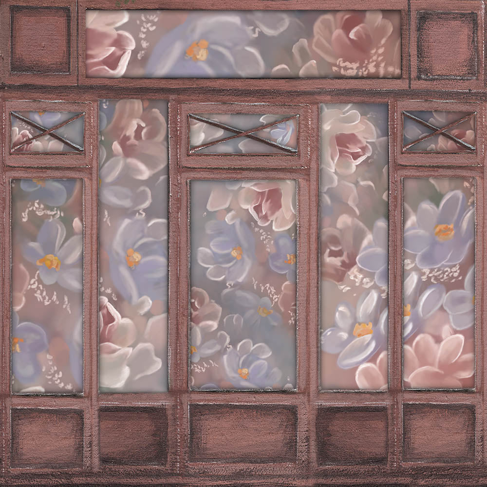 Avezano Retro Flowers Wall Backdrop for Maternity Window Photography