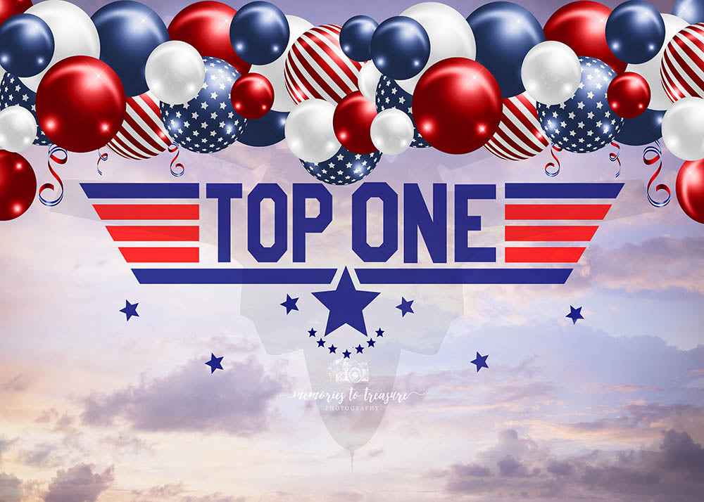 Avezano Cake Smash Birthday Flag Balloon Backdrop for Photography By Paula Easton-AVEZANO