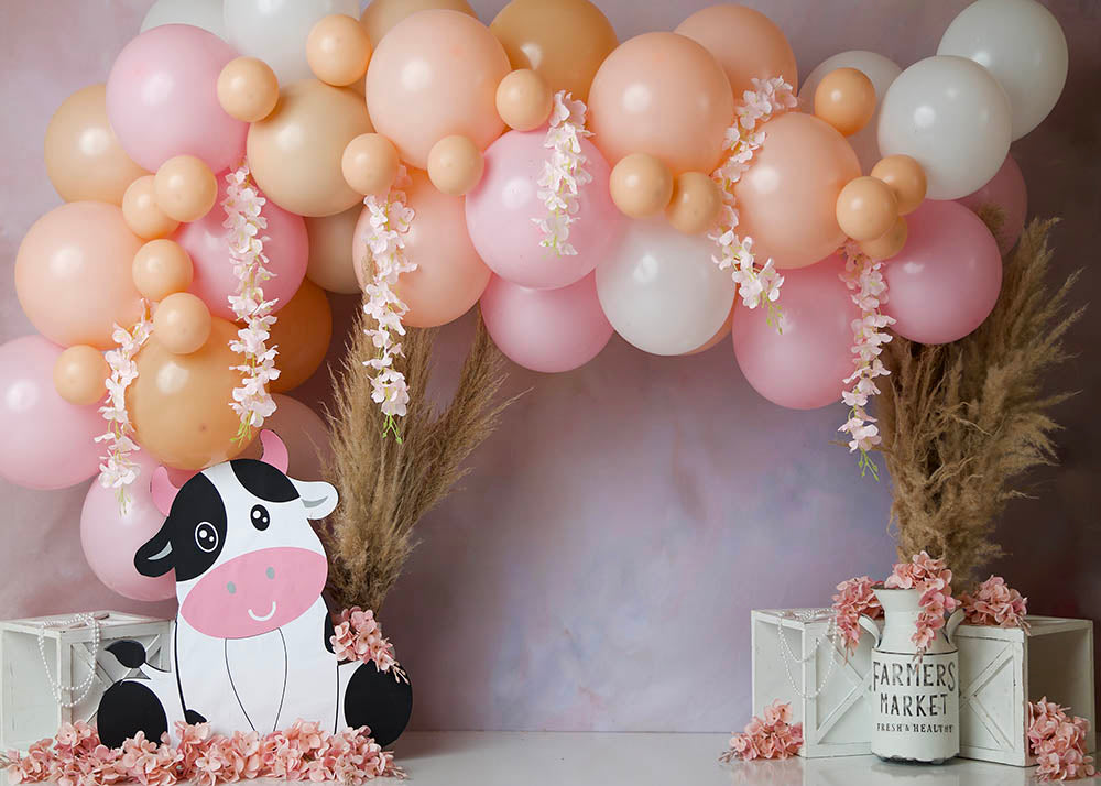 Avezano Cow and Balloon Photography Background by Stefany Figueroa-AVEZANO