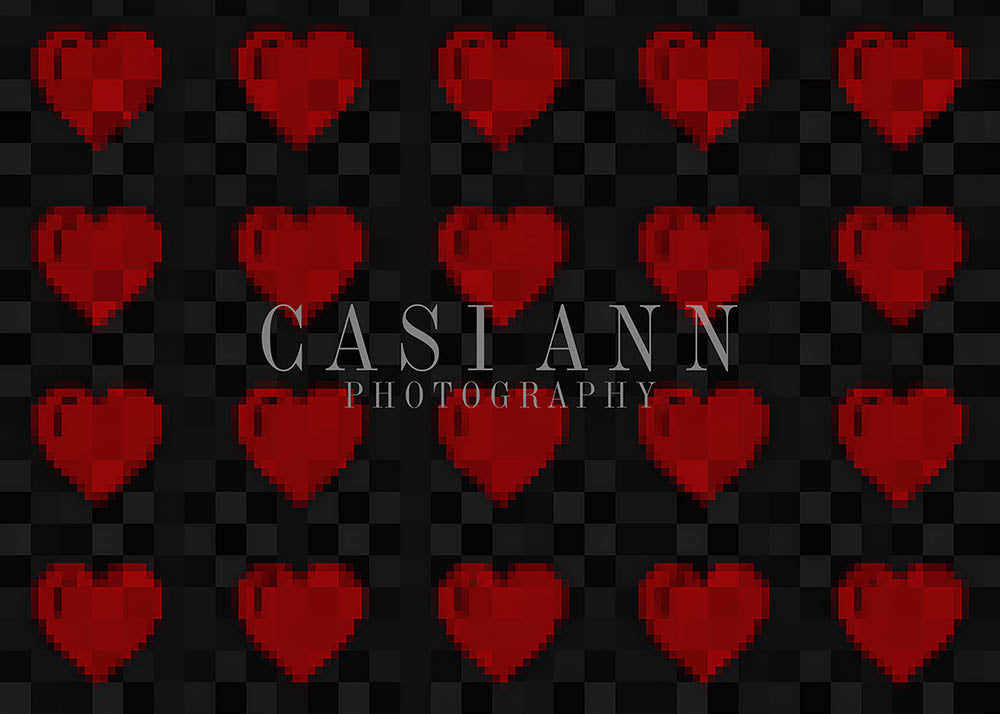 Avezano Pixelated Hearts Photography Backdrop Designed By Casi Ann-AVEZANO