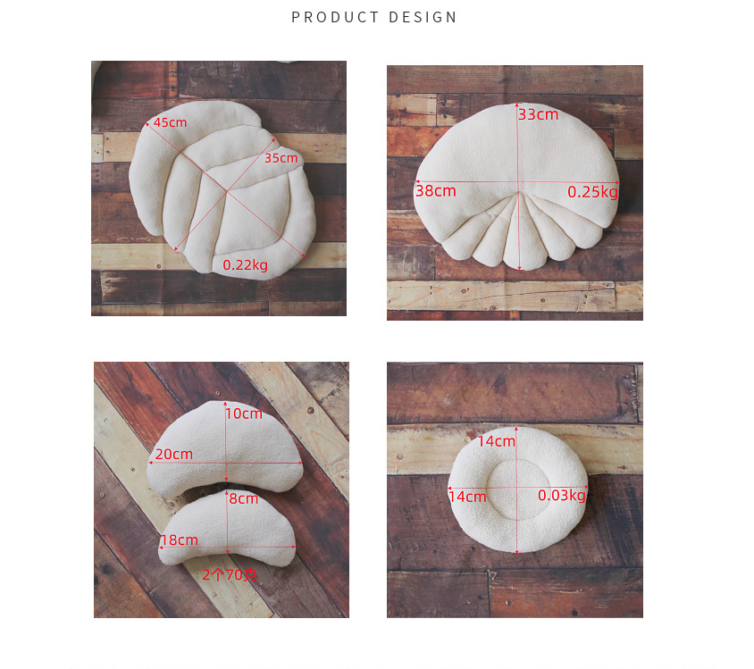 Avezano Baby Photo Mats Ensemble de 5 oreillers de photographie Accessoires