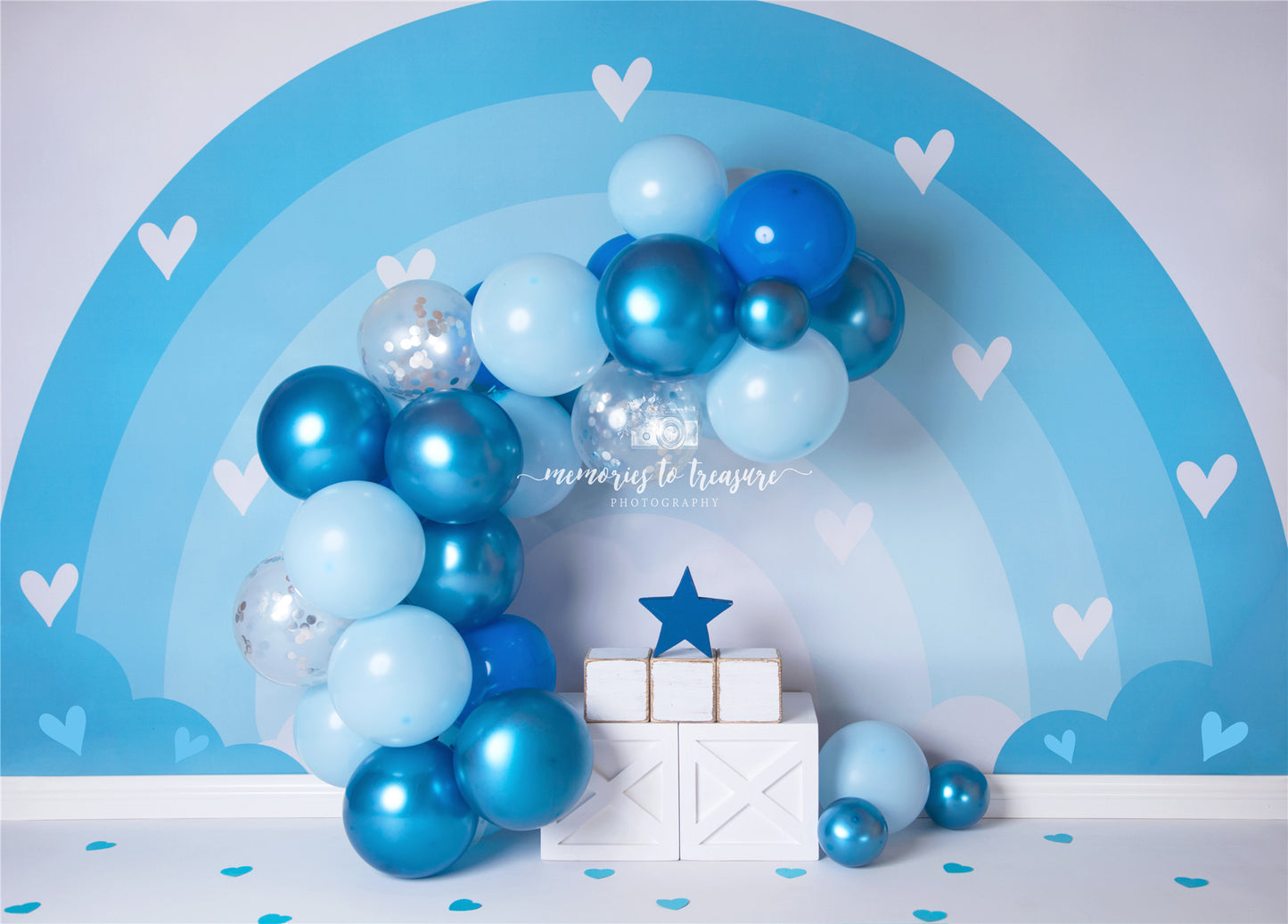 Avezano Rainbow Heart Backdrop for Photography By Paula Easton-AVEZANO