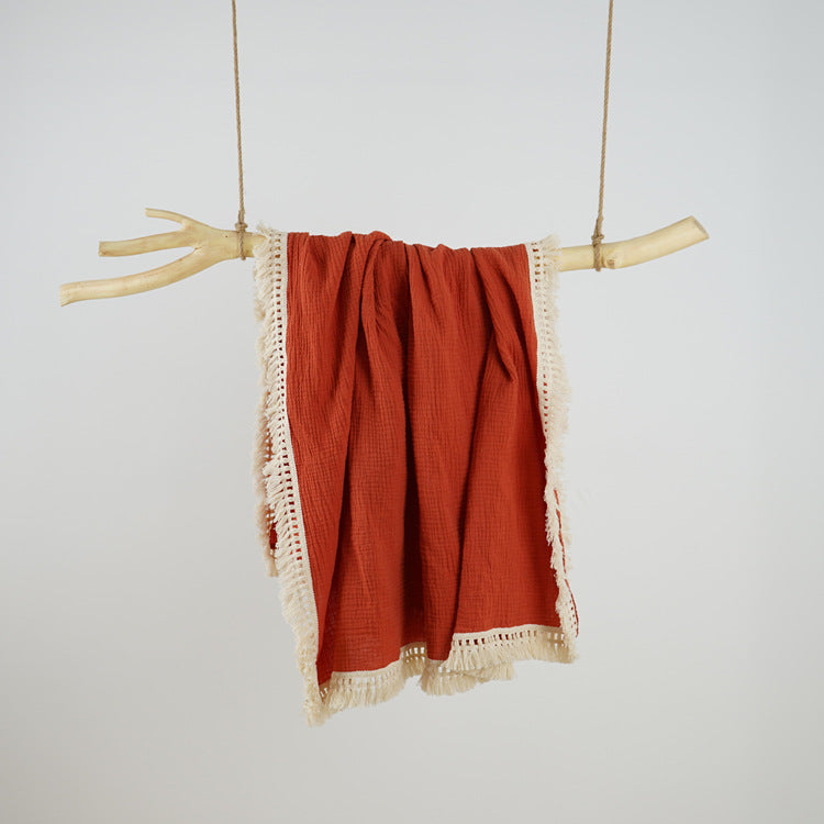 Couverture en gaze à franges pour enfant Avezano