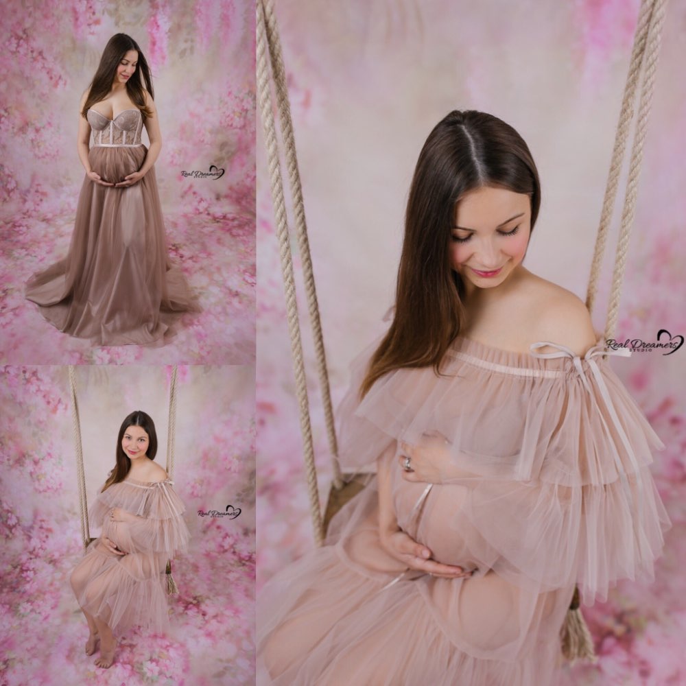 Avezano Pink Hand-Painted Flowers Fine Art Photography Backdrop