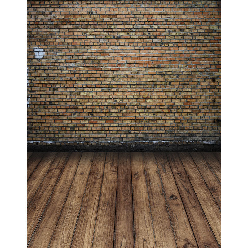 Avezano Do Old Brick Wall Backdrop With Vertical Version Wood Floor For Photography-AVEZANO