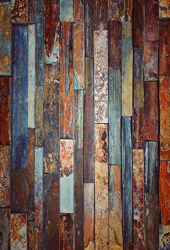 Avezano Colorful Wood Planks Rubber Floor Mat