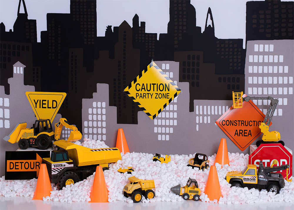 Avezano Mini Construction Site Toy Engineering Vehicles Photography Backdrop