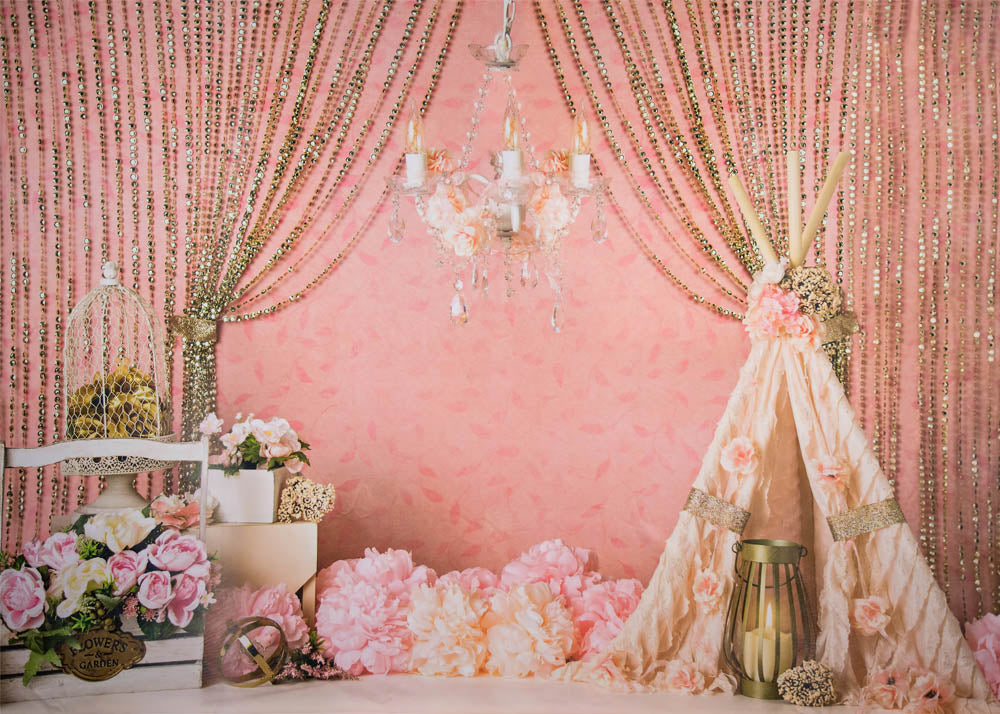 Toile de fond de photographie rose bohème Avezano