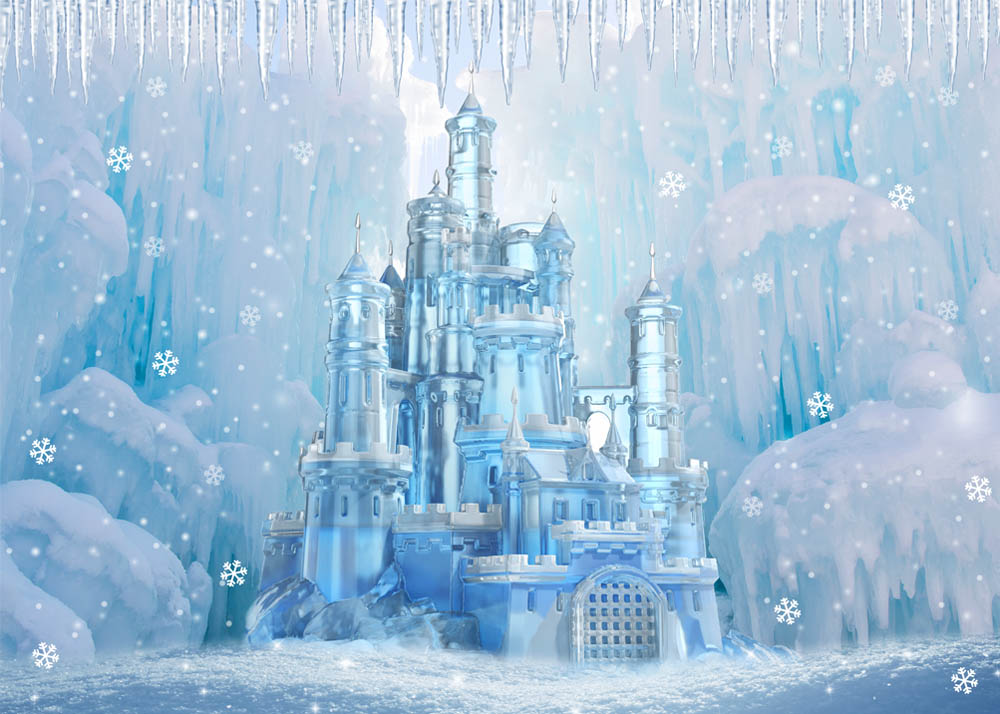 Avezano Various styles of Frozen castle Winter Snow Photography Backdrop