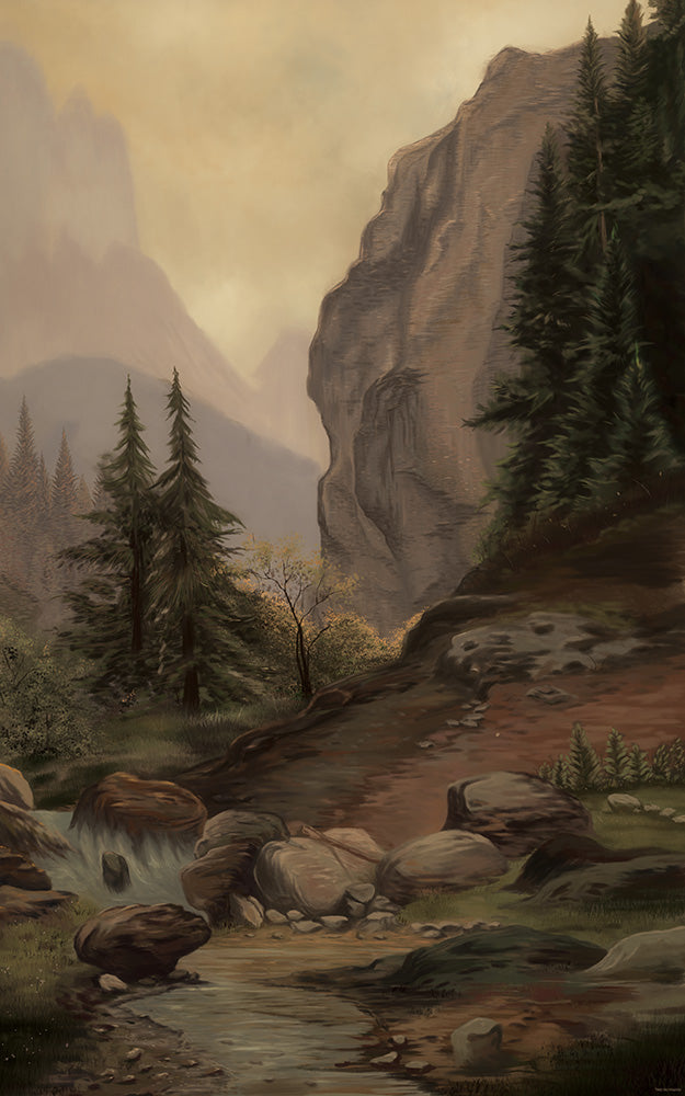 Avezano Mountain Scenery Oil Painting Backdrops For Photography-AVEZANO