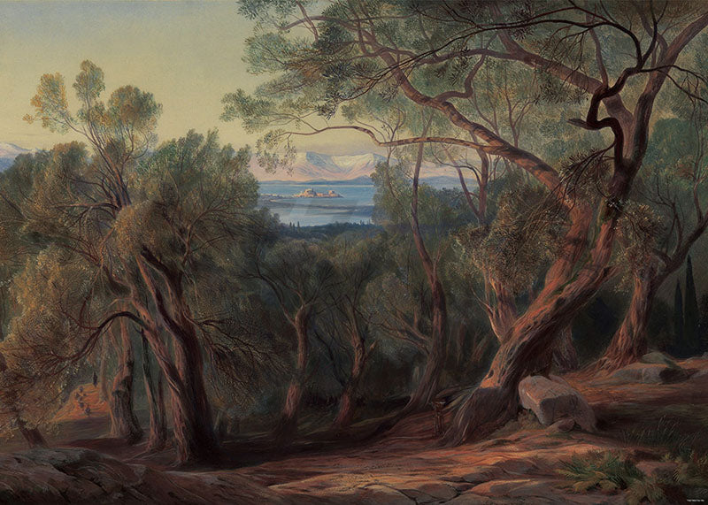 Avezano Forest Path Oil Painting Style Photography Backdrop-AVEZANO