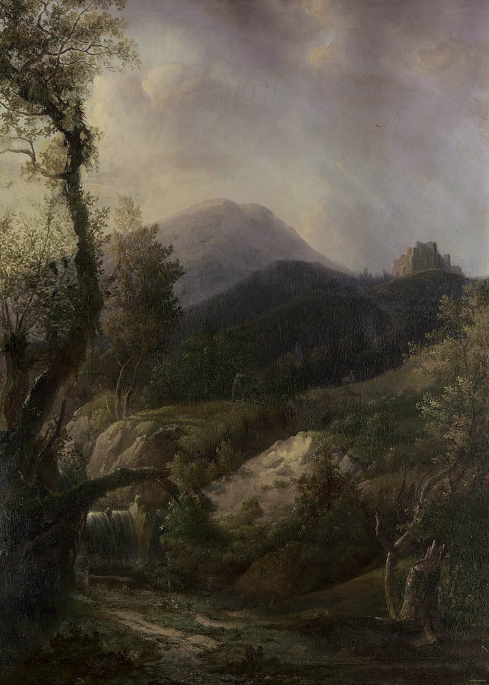 Avezano Mountain Forest Oil Painting Style Photography Backdrop-AVEZANO